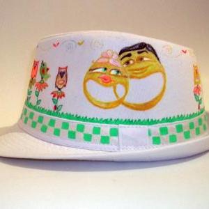Custom Made - Wedding Hand Painted Hat