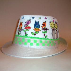 Custom Made - Wedding Hand Painted Hat