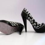 High Heel Shoes With Swarovski Crystals Leopard..