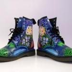 Hand Painted Women Boots Abstract Dream