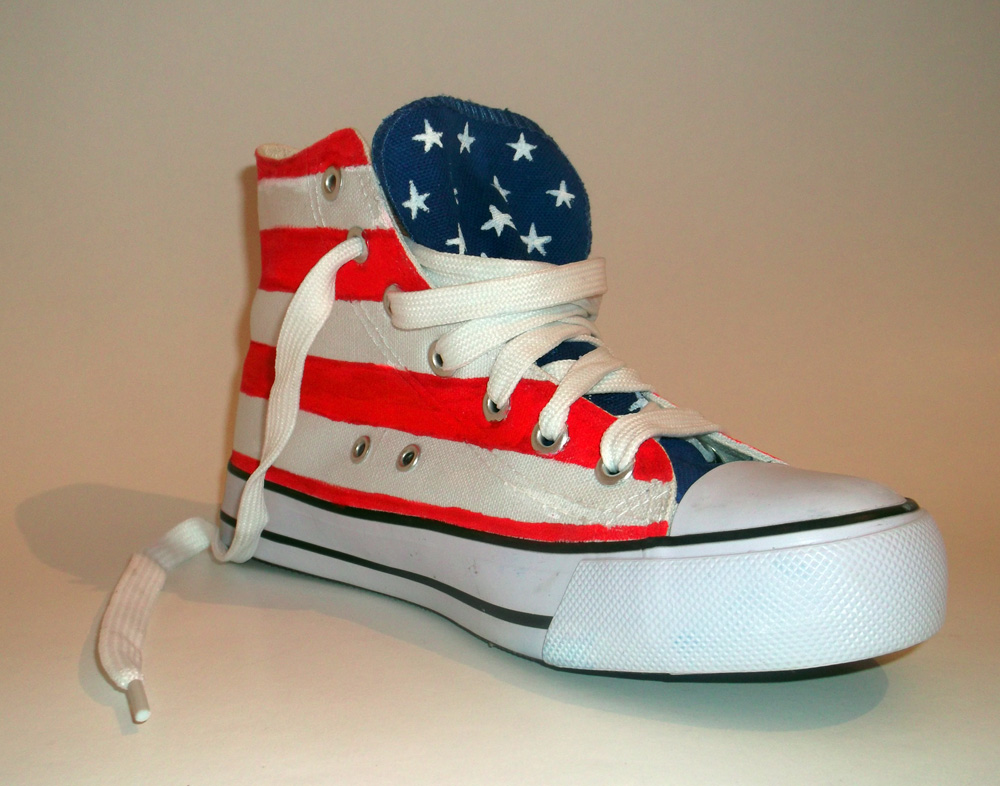 Custom Made - Hand Painted Flag Sneakers