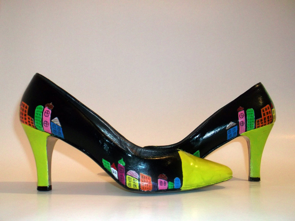 Custom Made - Hand Painted Shoes "blocks"