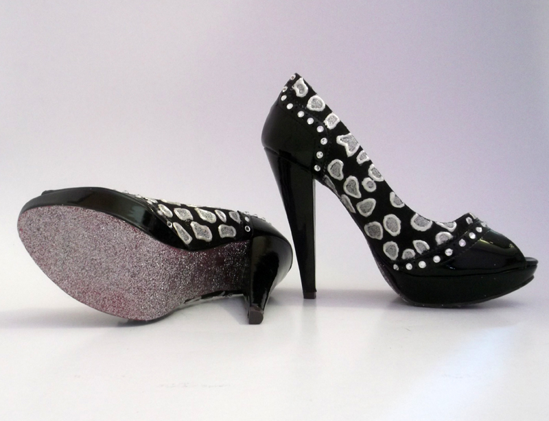 High Heel Shoes With Swarovski Crystals Leopard Dream