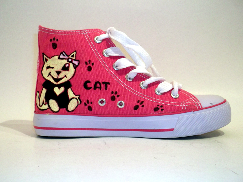 Hand Painted Sneakers - Cat Dream