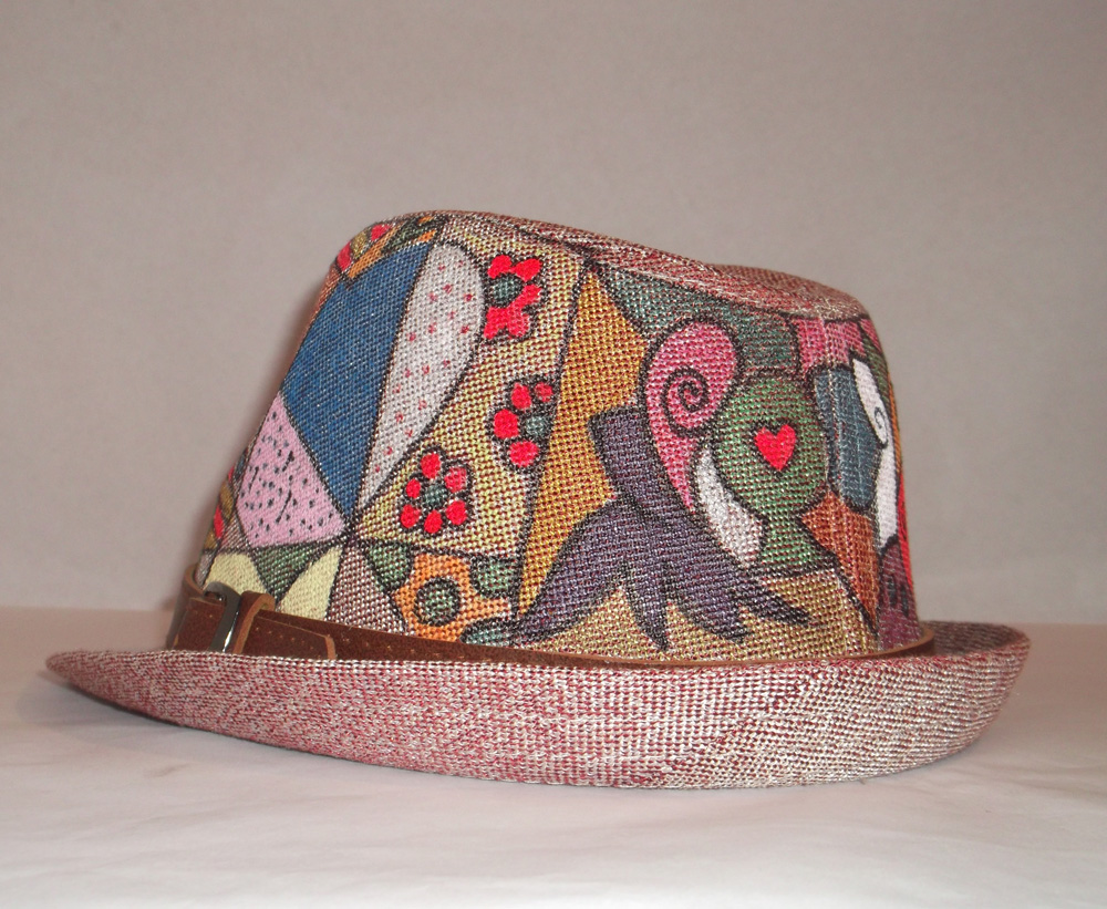 Modern Hand Painted Woman Hat Pop Art on Luulla